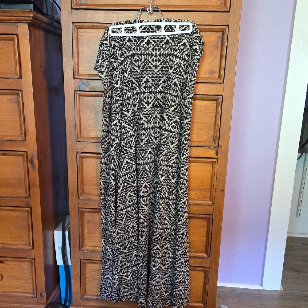 LuLaRoe Black and Cream A-line Maxi Skirt for Casual Wear